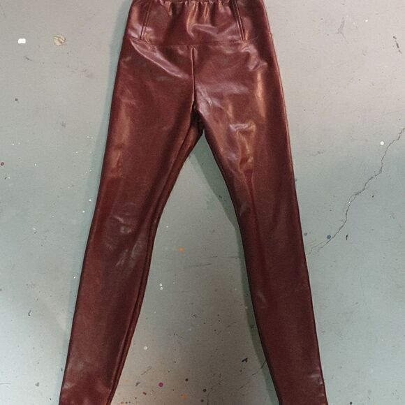 love, Fire Pants - Mahogany Size Small Love Fire Faux Leather Pants